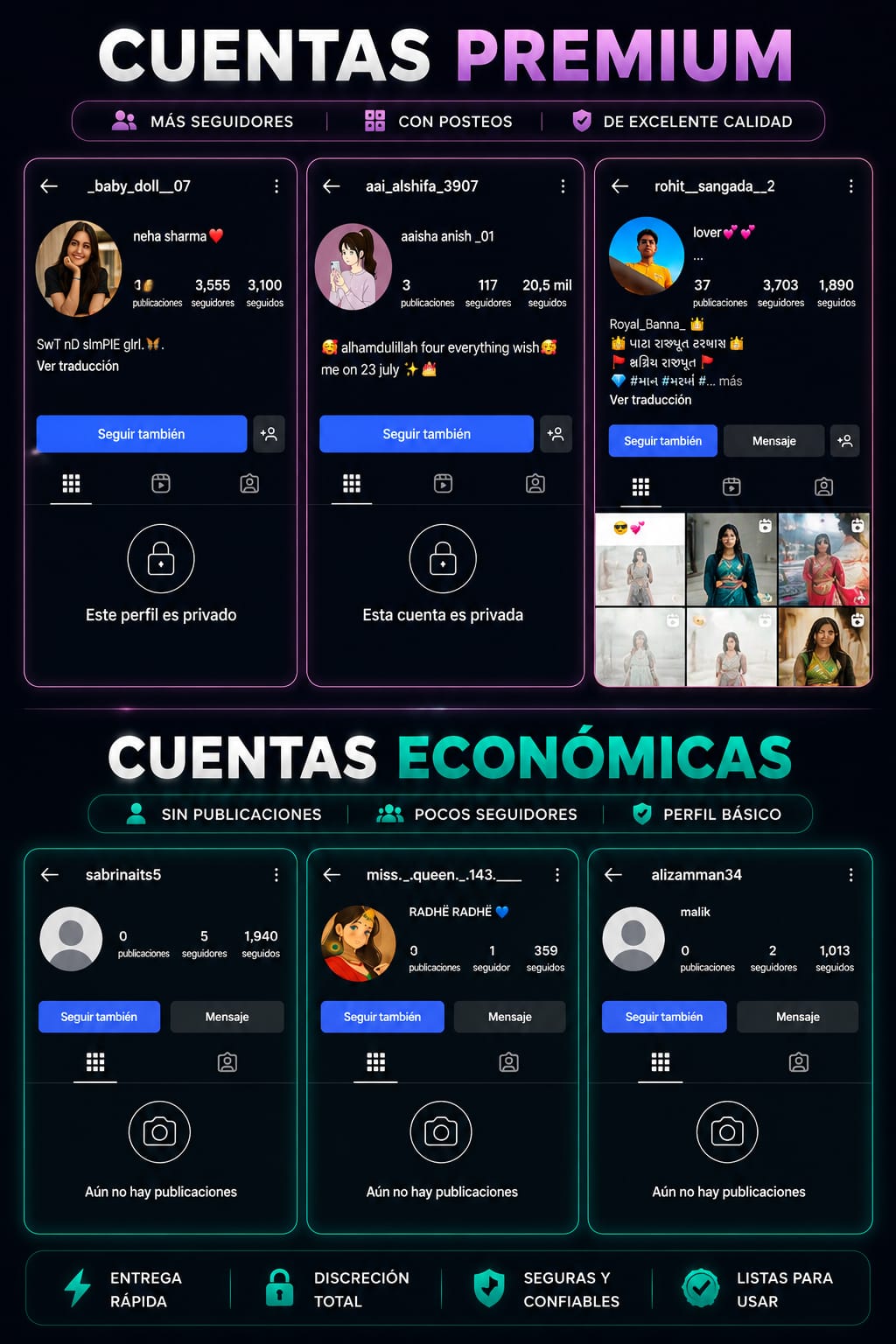 Comparación calidad de seguidores